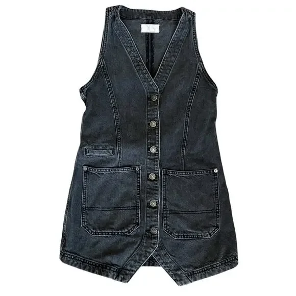 FP We The Free Women’s Out Of Office Vest Dress Return To Sender Washed Black XS - Picture 9 of 10